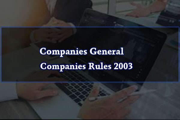 Single Member Companies Rules 2003
