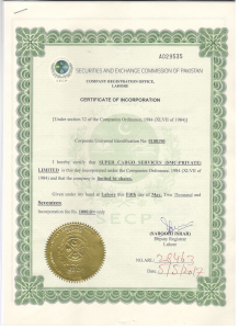 company registration certificate in Pakistan