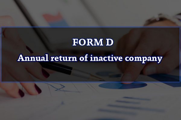 FORM D – Annual return of inactive company