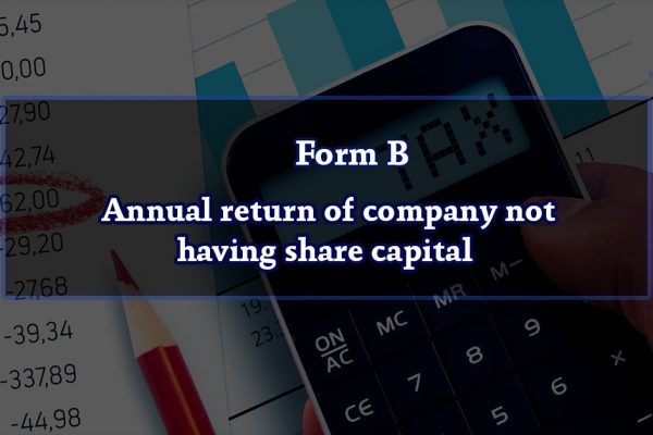 Form B – Annual return of company not having share capital